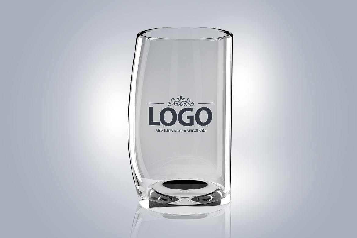 透明玻璃杯Logo设计贴图样机PSD模板 Glass Logo PSD Mockups_img_2