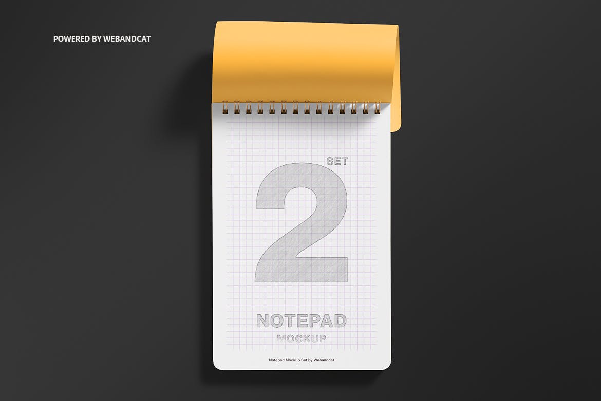 打开办公用品笔记本设计PS贴图样机模板合集 Notepad Mockup Set 2_img_2