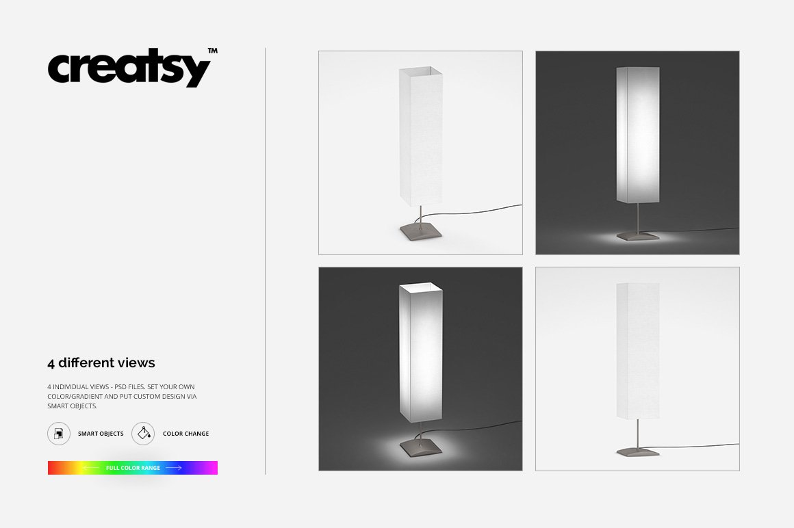 室内台灯灯罩设计贴图样机合集 Lampshade 2 Mockup Set_img_2