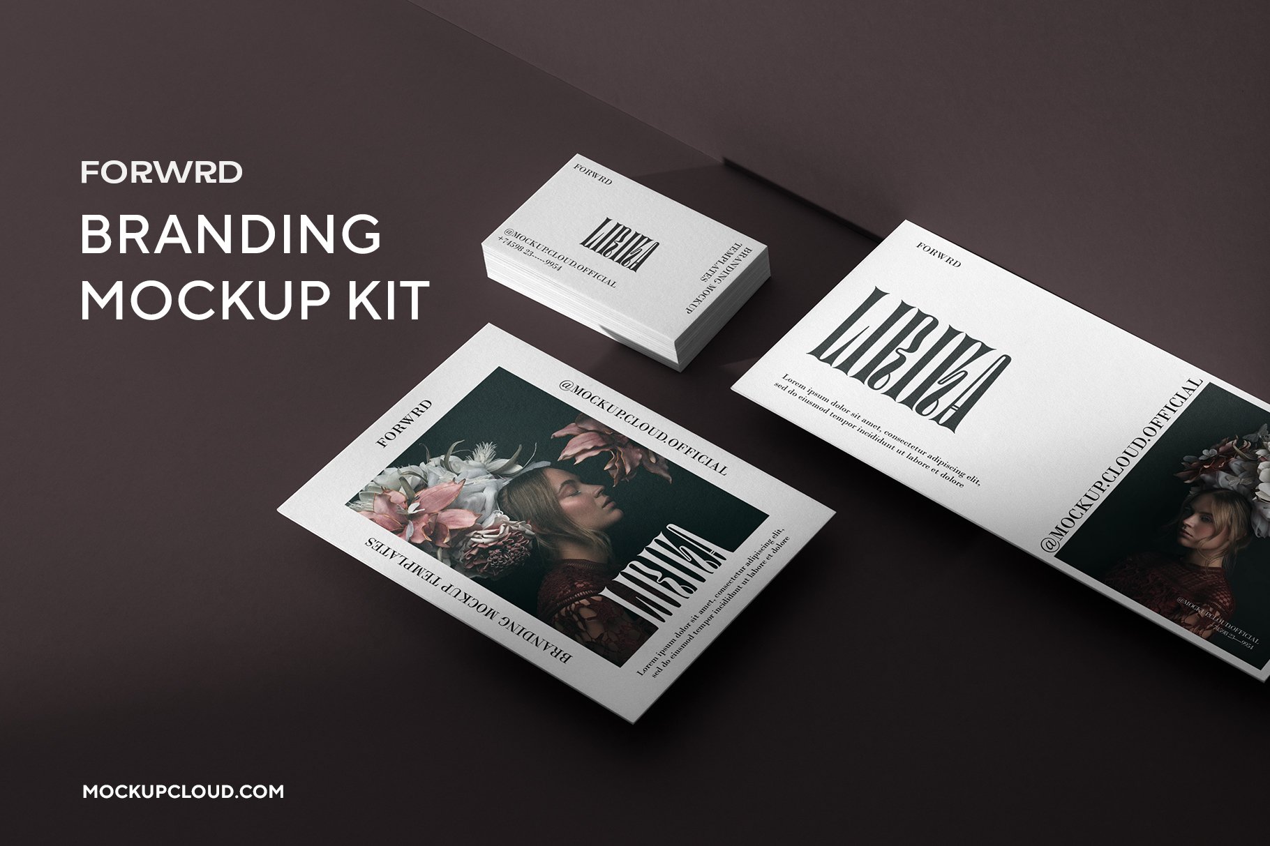 18款光影A4信纸名片文具VI品牌设计展示Ps贴图样机 Forwrd Branding Mockup Kit_img_2