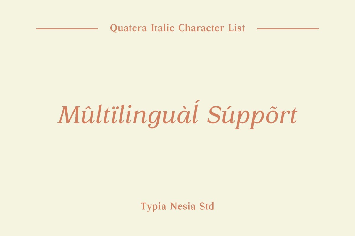 优雅杂志品牌徽标logo设计手写英文字体素材 Quatera Italic - Elegant Classy Serif Italic_img_2