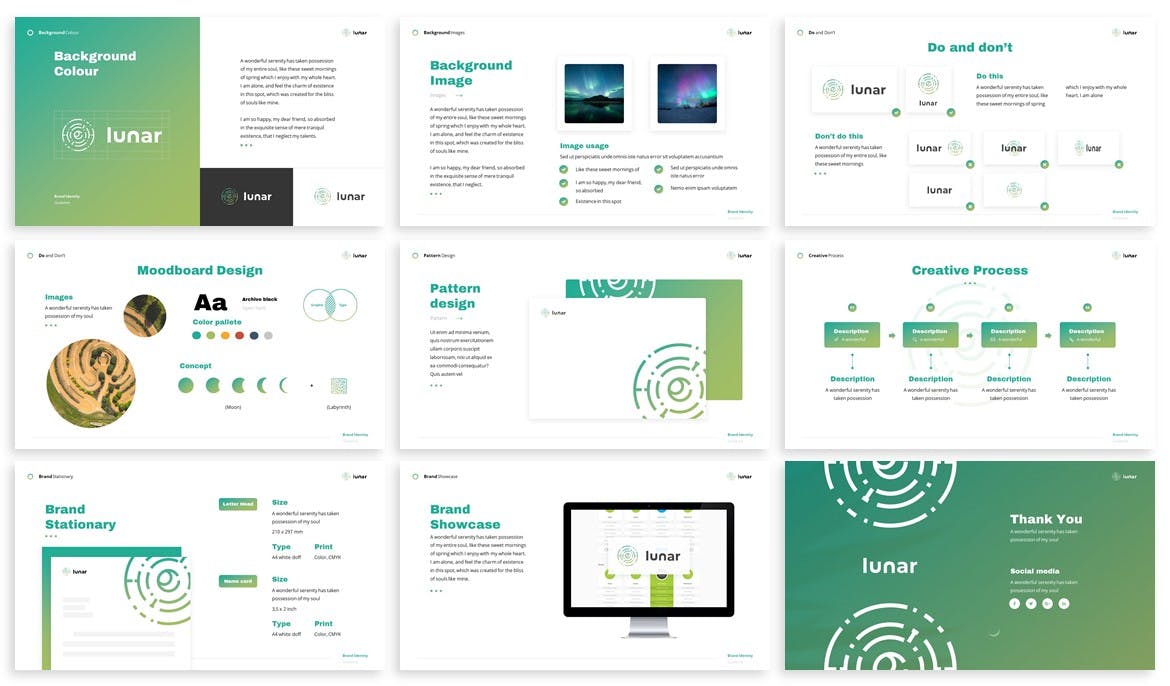 极简主义企业品牌vi指南设计Keynote模板 Lunar - Brandbook Keynote Template_img_2