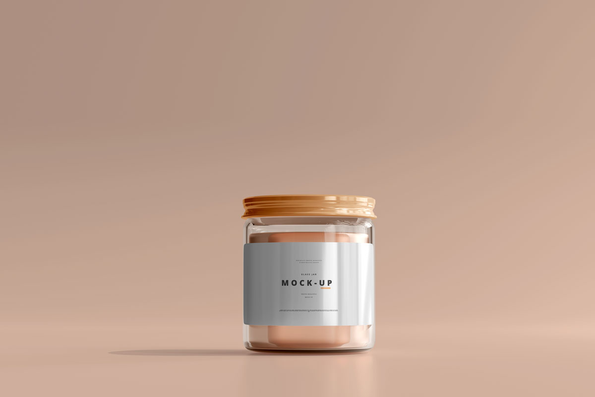 9款时尚化妆品玻璃罐设计贴图样机模板 Glass Cosmetic Jar Mockup_img_2