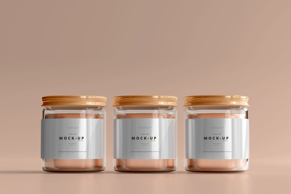 9款时尚化妆品玻璃罐设计贴图样机模板 Glass Cosmetic Jar Mockup_img_2