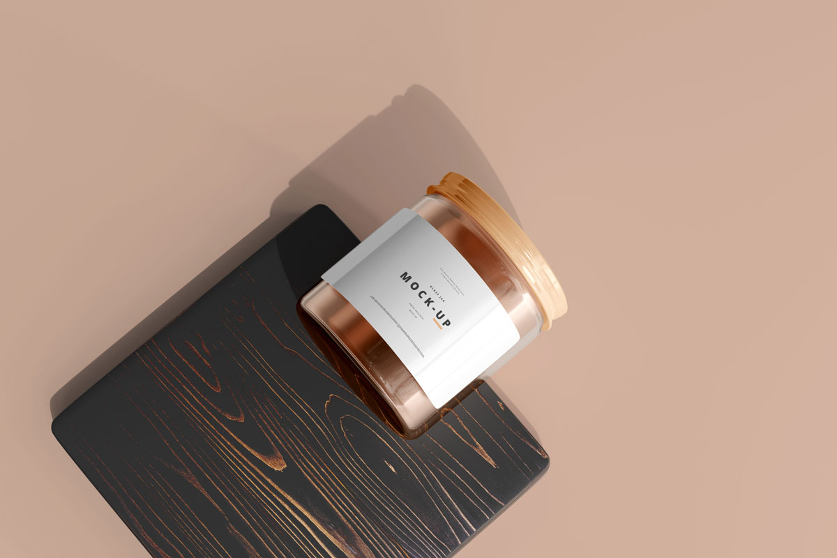 9款时尚化妆品玻璃罐设计贴图样机模板 Glass Cosmetic Jar Mockup_img_2