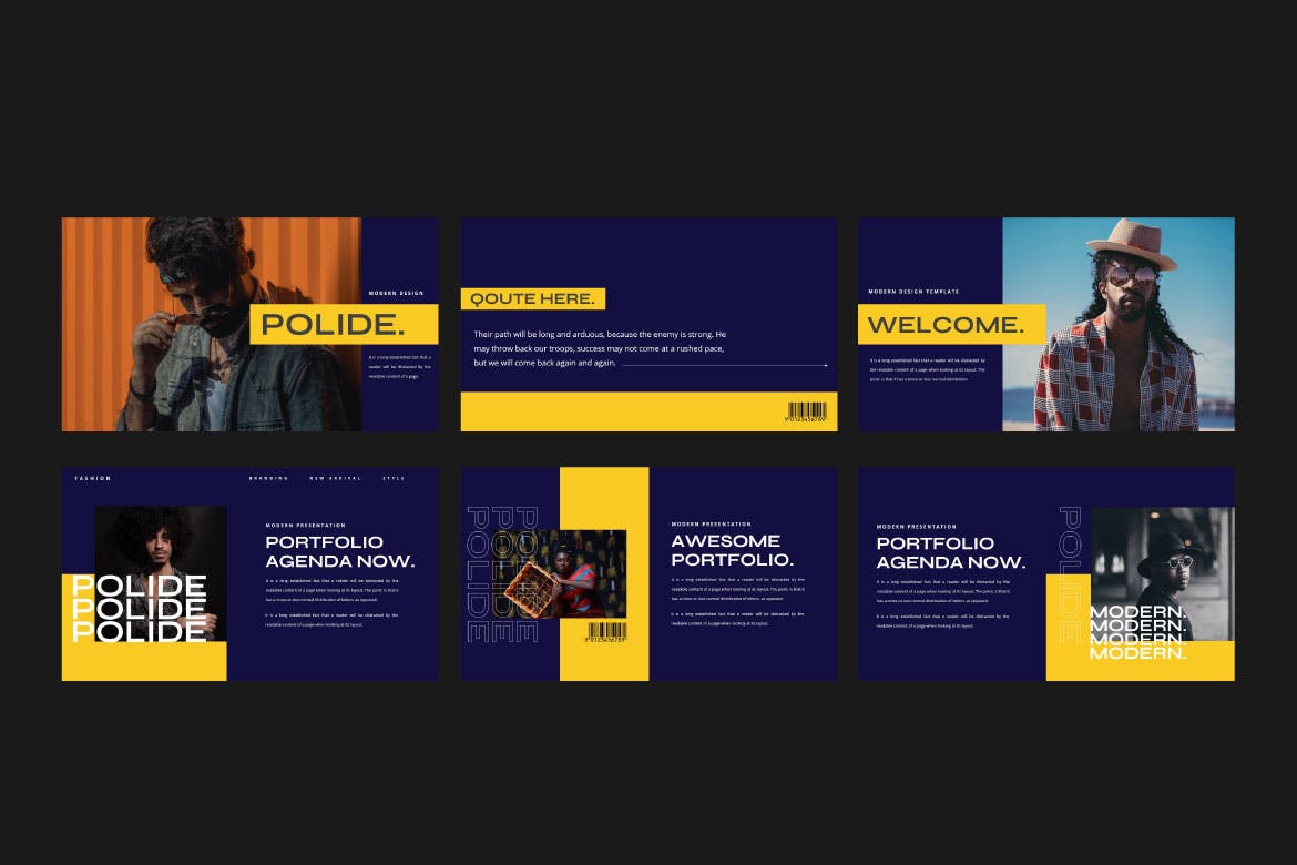 现代时尚摄影作品集演示文稿设计Keynote+ppt模版 Polide - Powerpoint Keynote+ppt Presentation Template_img_2