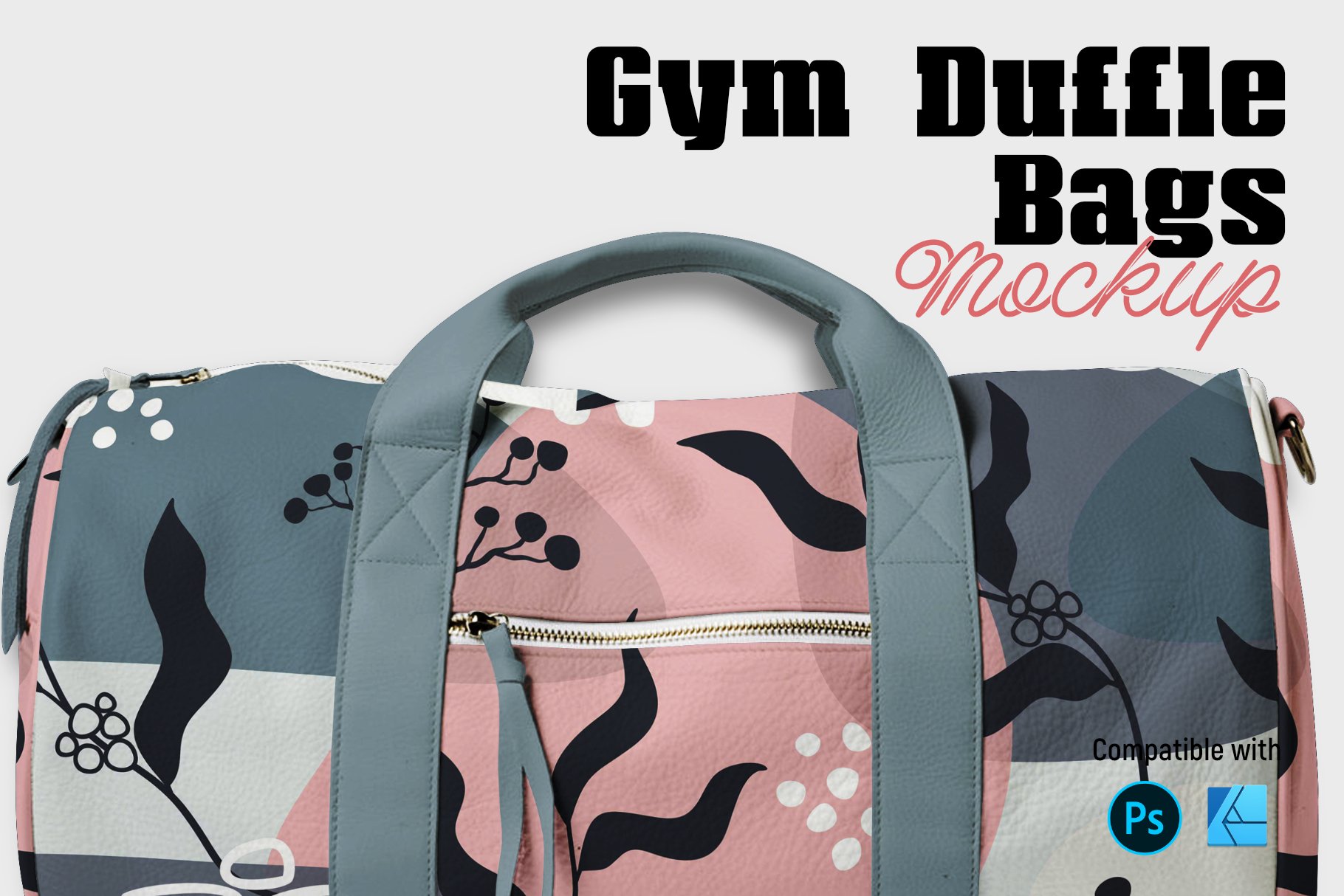 健身运动行李袋印花图案设计样机模板 Gym Duffle Bags Mockup_img_2