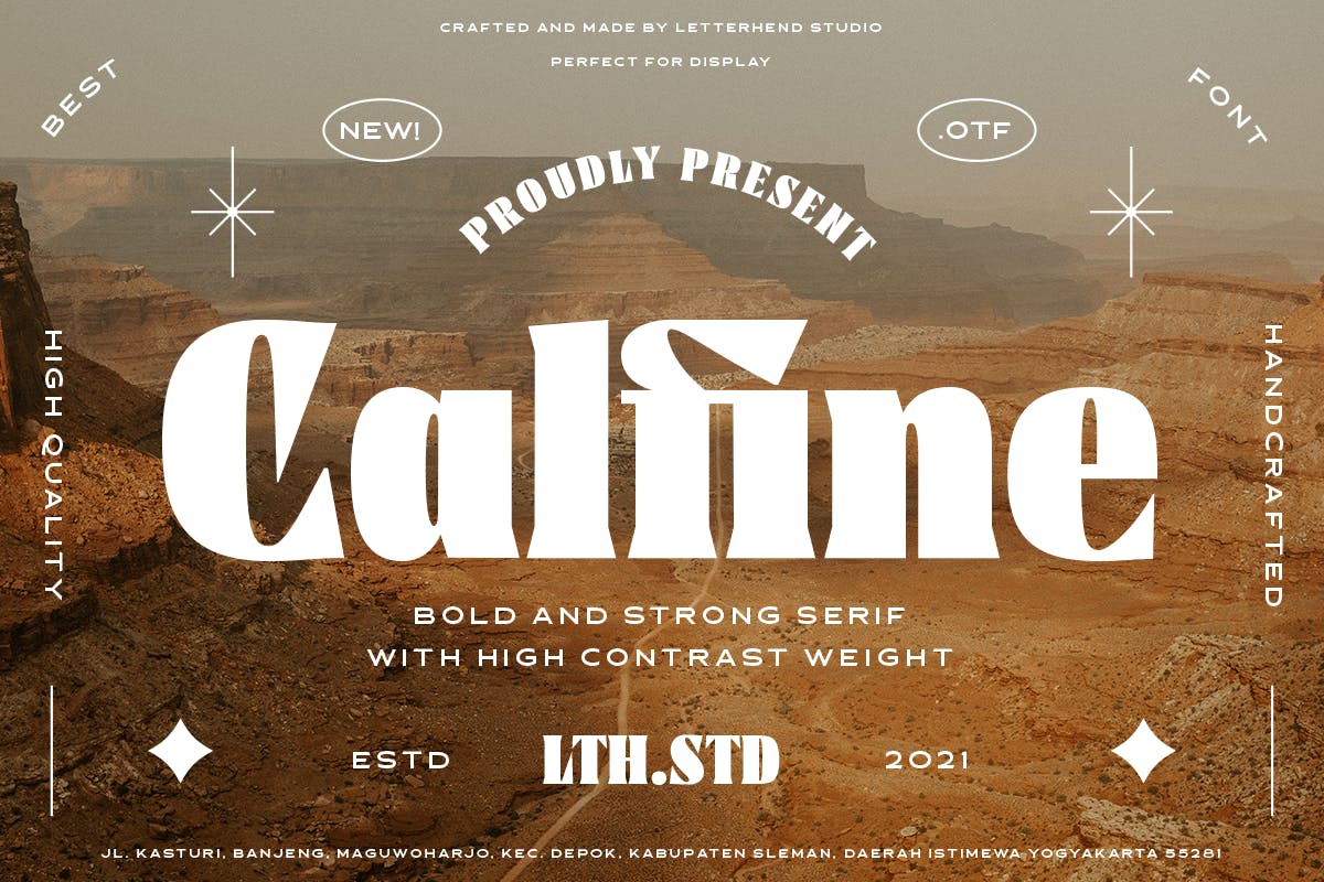 时尚出众杂志标签徽标logo设计加粗衬线英文字体素材 Calfine - Bold Serif_img_2