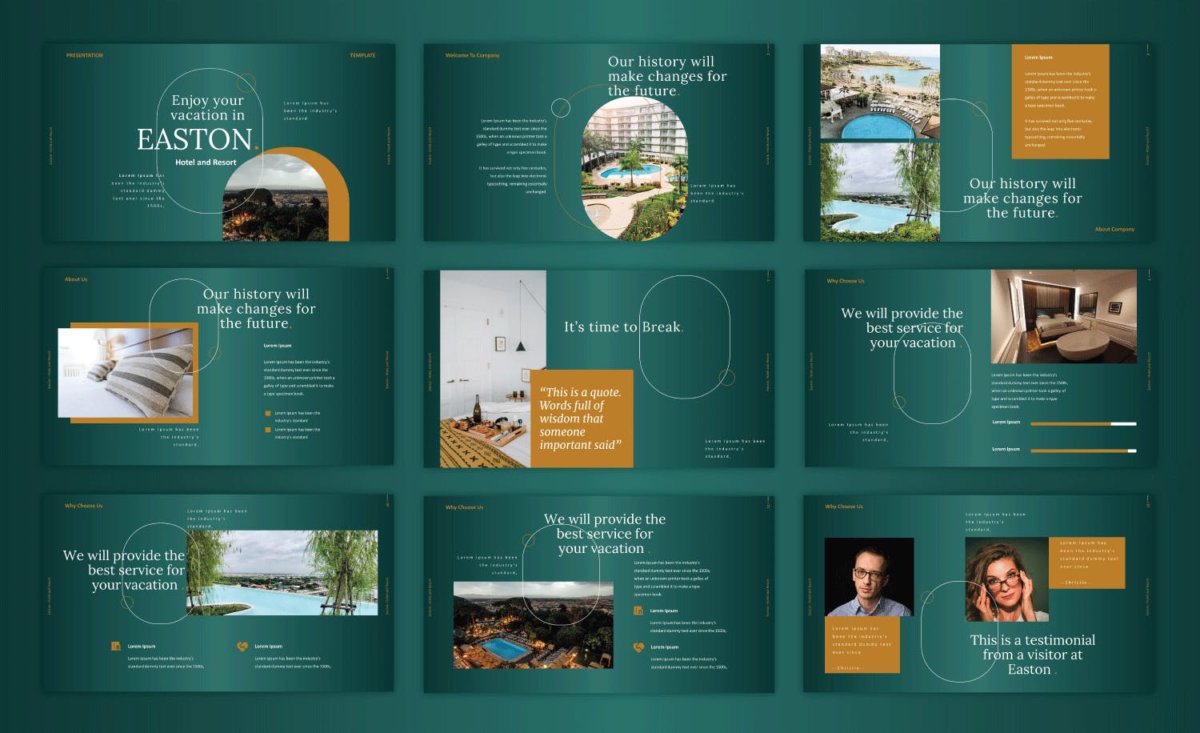 现代独特酒店度假村介绍图文排版演示文稿设计模板 Hotel and Resort Presentation ppt+Keynote Template_img_2