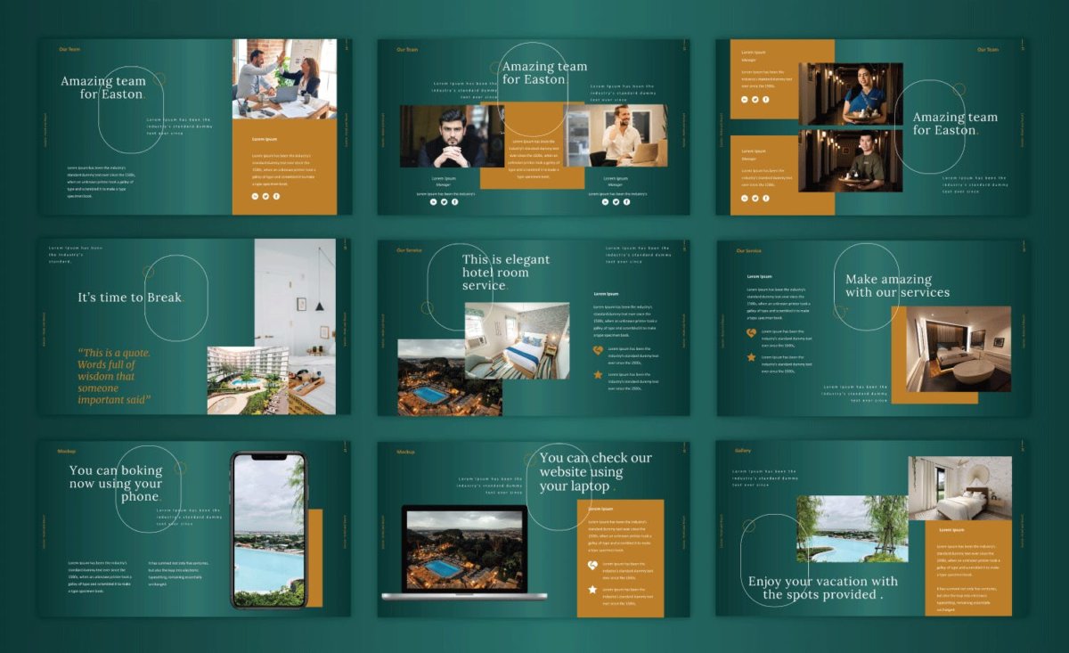 现代独特酒店度假村介绍图文排版演示文稿设计模板 Hotel and Resort Presentation ppt+Keynote Template_img_2