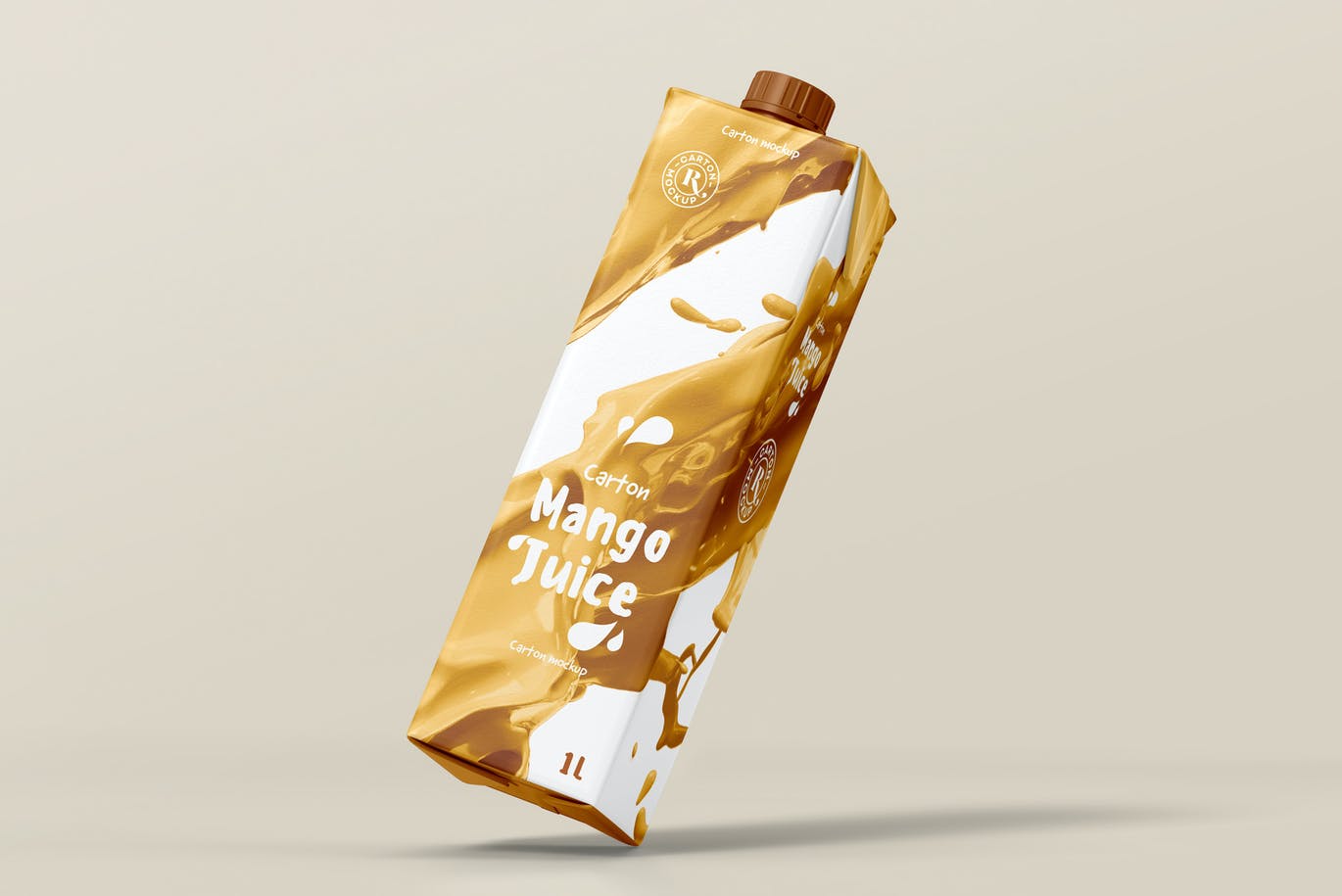 6款逼真果汁饮料纸箱外观设计贴图样机模板 Juice Carton Mock-up 2_img_2