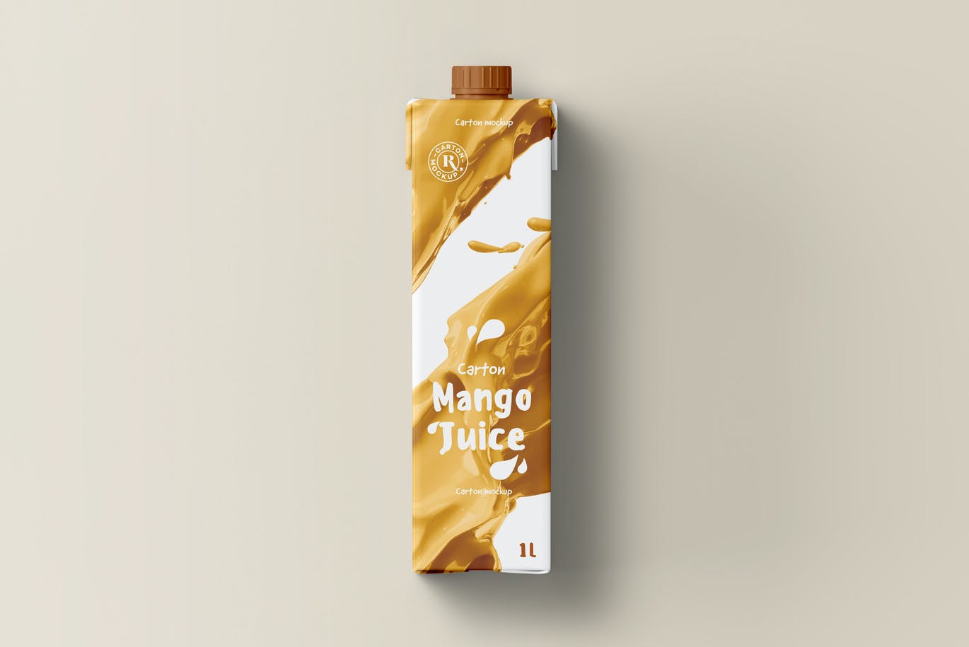 6款逼真果汁饮料纸箱外观设计贴图样机模板 Juice Carton Mock-up 2_img_2