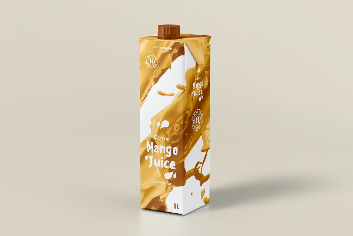 6款逼真果汁饮料纸箱外观设计贴图样机模板 Juice Carton Mock-up 2_img_2