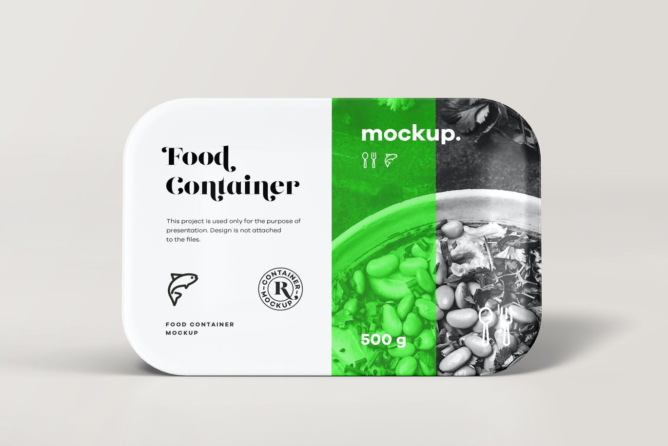 7款逼真食品水果外卖包装盒设计贴图样机模板 Food Container Mock-up_img_2