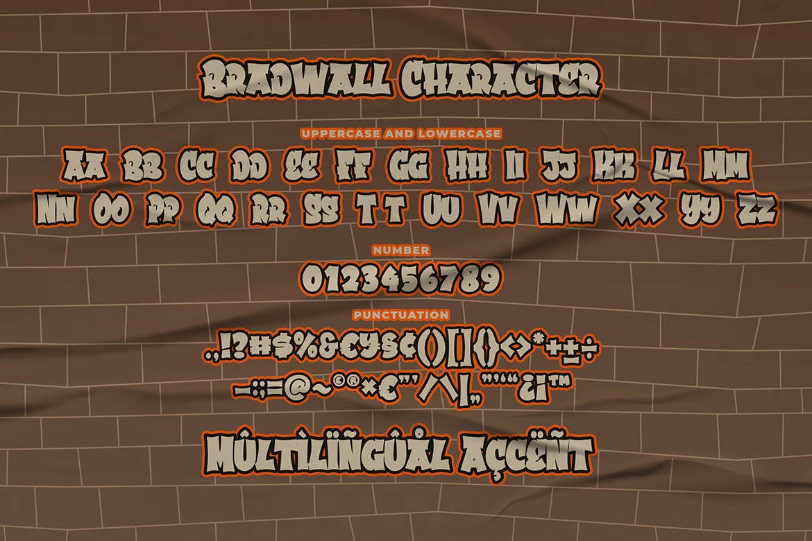 涂鸦风格海报卡通漫画设计无衬线英文字体素材 Bradwall Graffiti Font_img_2