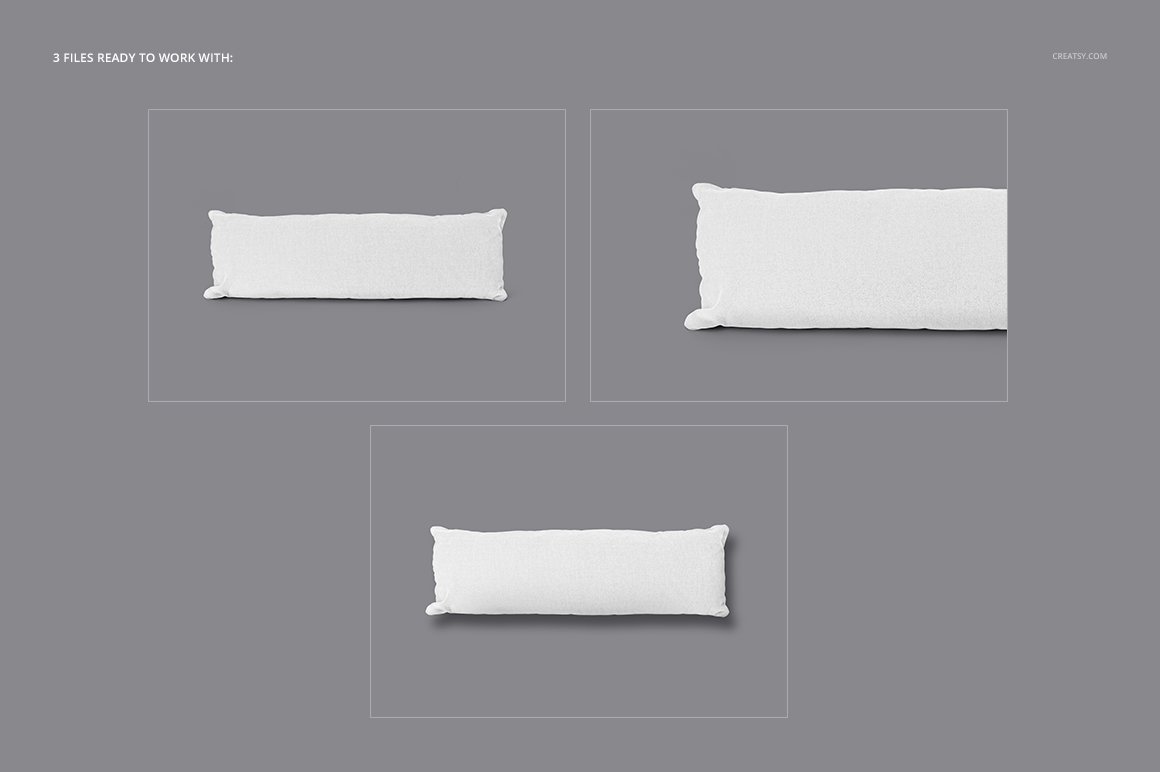 长枕头枕套印花图案设计贴图样机合集 Long Pillow Mockup Set_img_2