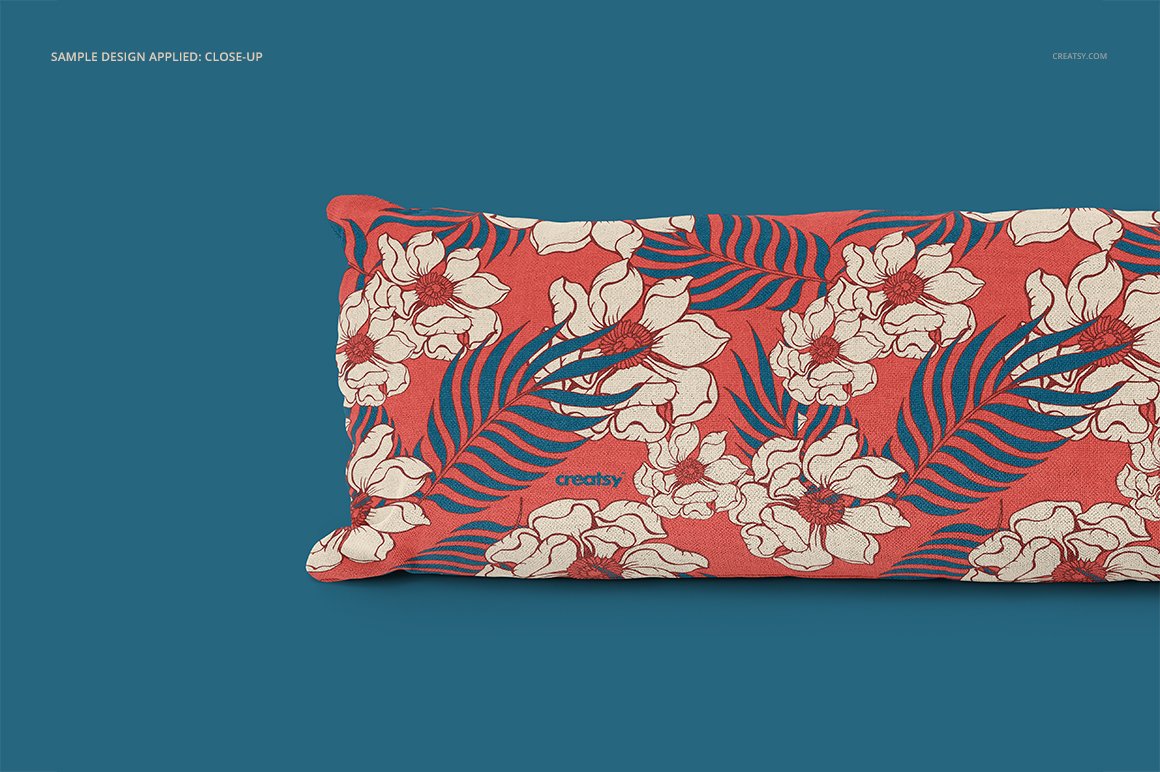 长枕头枕套印花图案设计贴图样机合集 Long Pillow Mockup Set_img_2