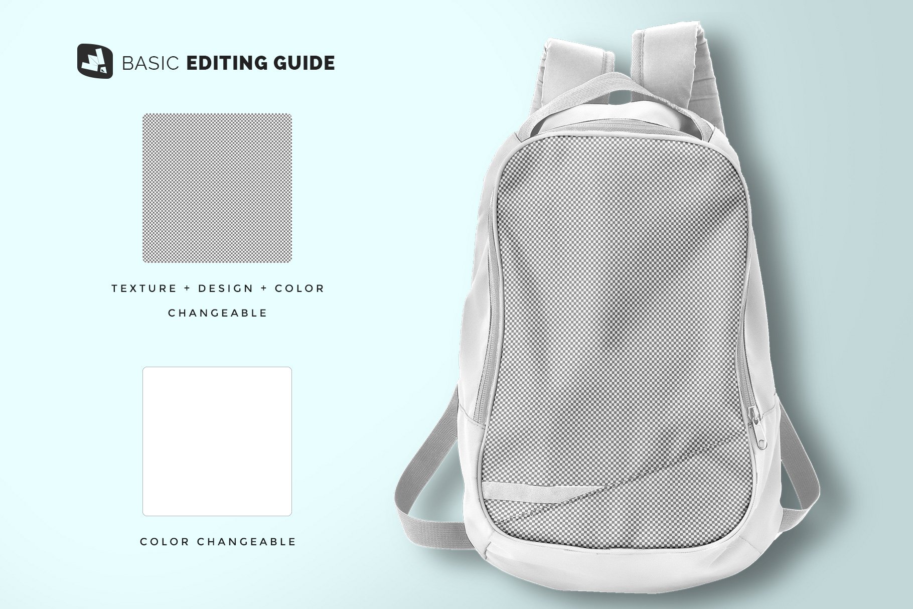 顶视图旅行双肩背包印花图案设计贴图样机 Top View Backpack Mockup_img_2