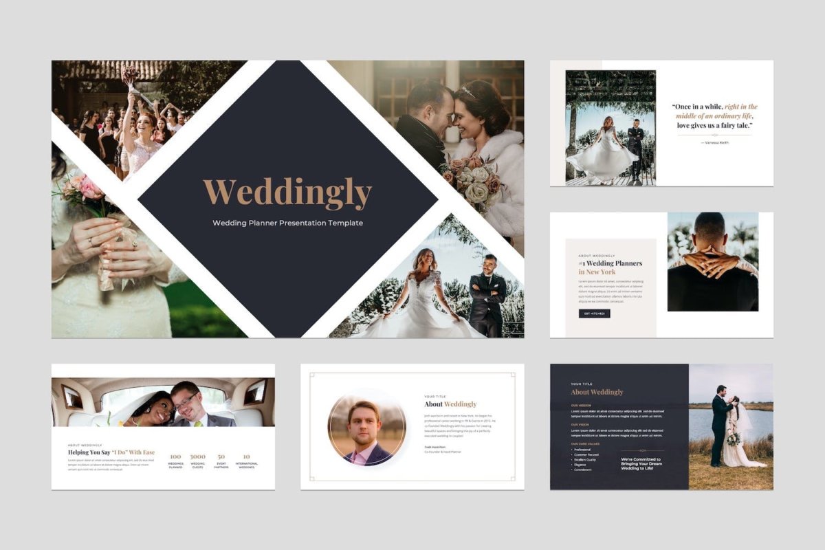 现代时尚婚礼营销策划图文排版设计模板 Wedding Planner PowerPoint Presentation Template_img_2