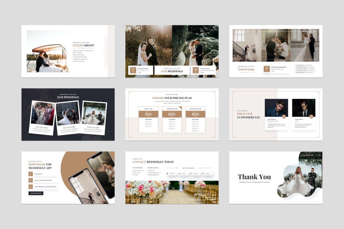 现代时尚婚礼营销策划图文排版设计模板 Wedding Planner PowerPoint Presentation Template_img_2