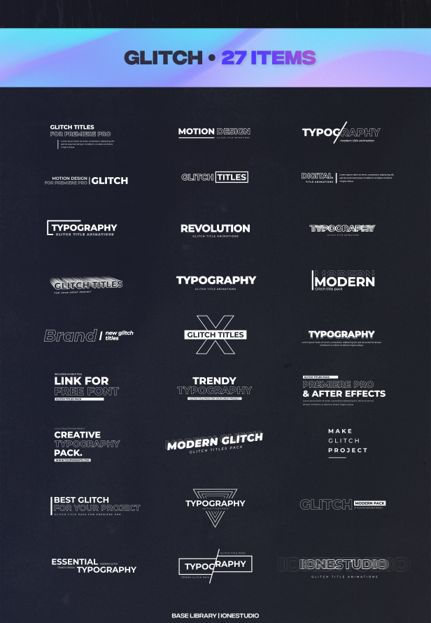 1500+品牌推广新媒体海报标题文字图文排版转场AE脚本 Videohive - BASE | Transitions and Motion Graphics for After Effects_img_2