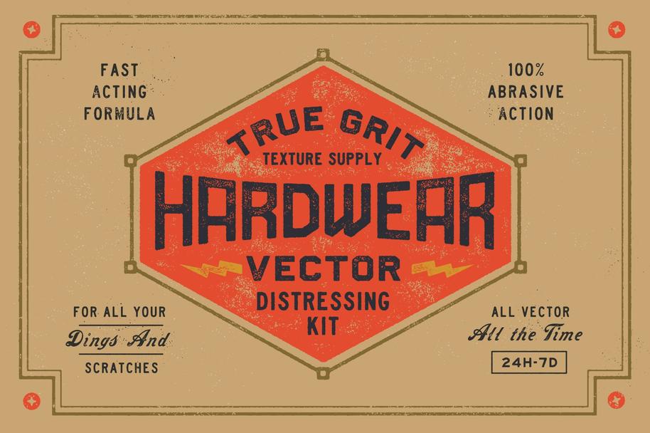 潮流复古粗砂颗粒纹理AI矢量样式套件 TGTS - Hardwear Vector Distressing Kit for Illustrator_img_2