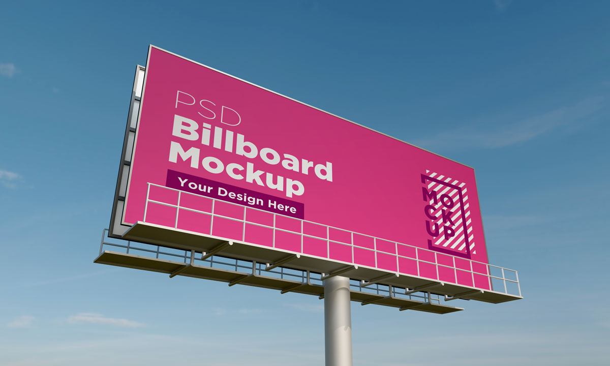 9款户外高速广告牌设计展示贴图样机模板 Billboard Mockup_img_2