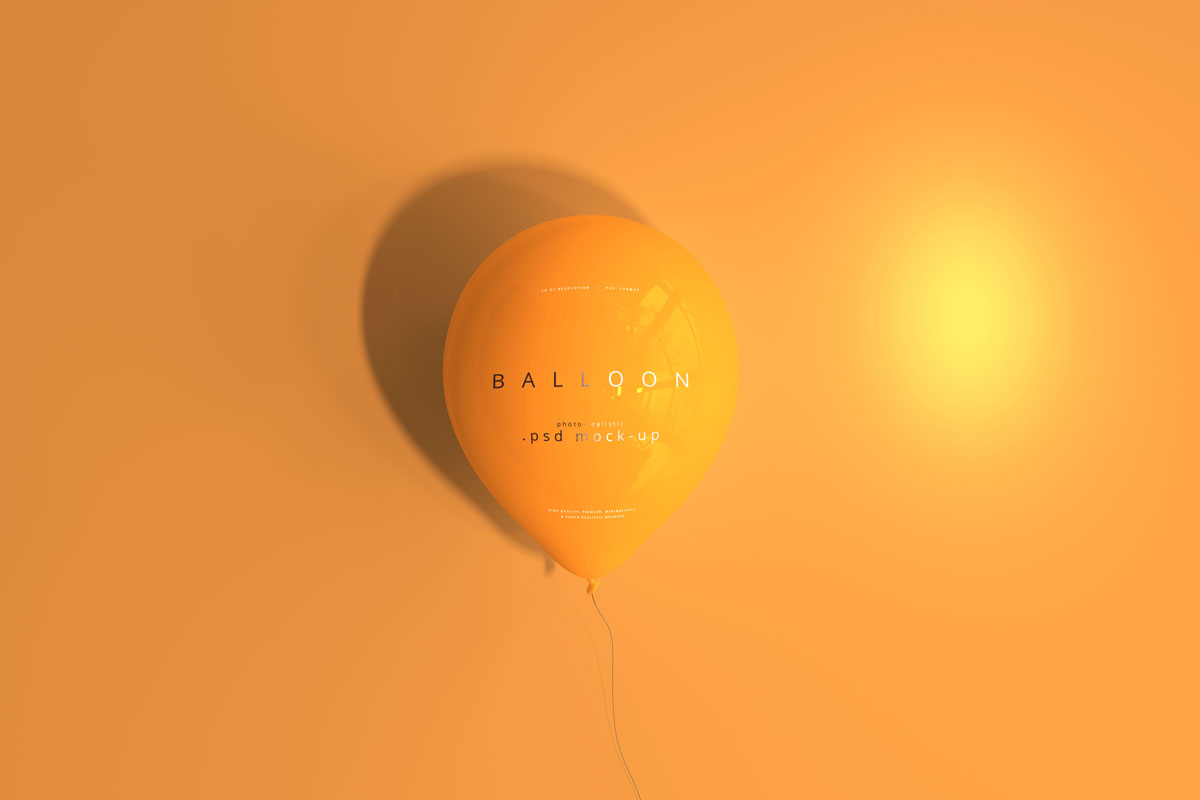 9款黄色系气球印花图案设计贴图样机模板 Orange Balloon Mockup_img_2