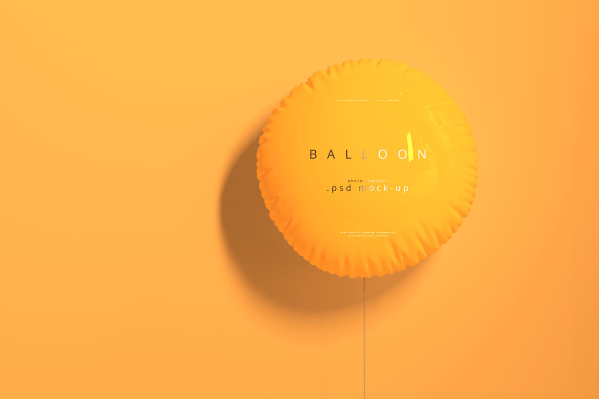 9款黄色系气球印花图案设计贴图样机模板 Orange Balloon Mockup_img_2