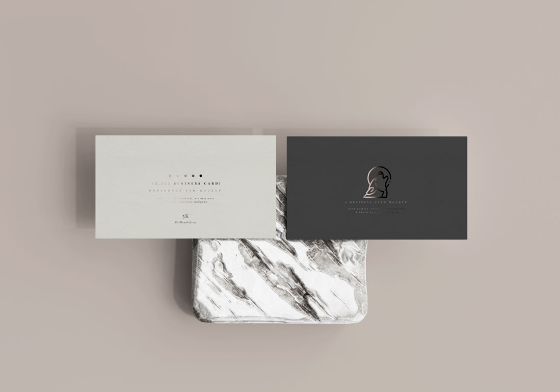 9款商务个人名片设计贴图样机模板 3.5x2 Business Card Mockup_img_2