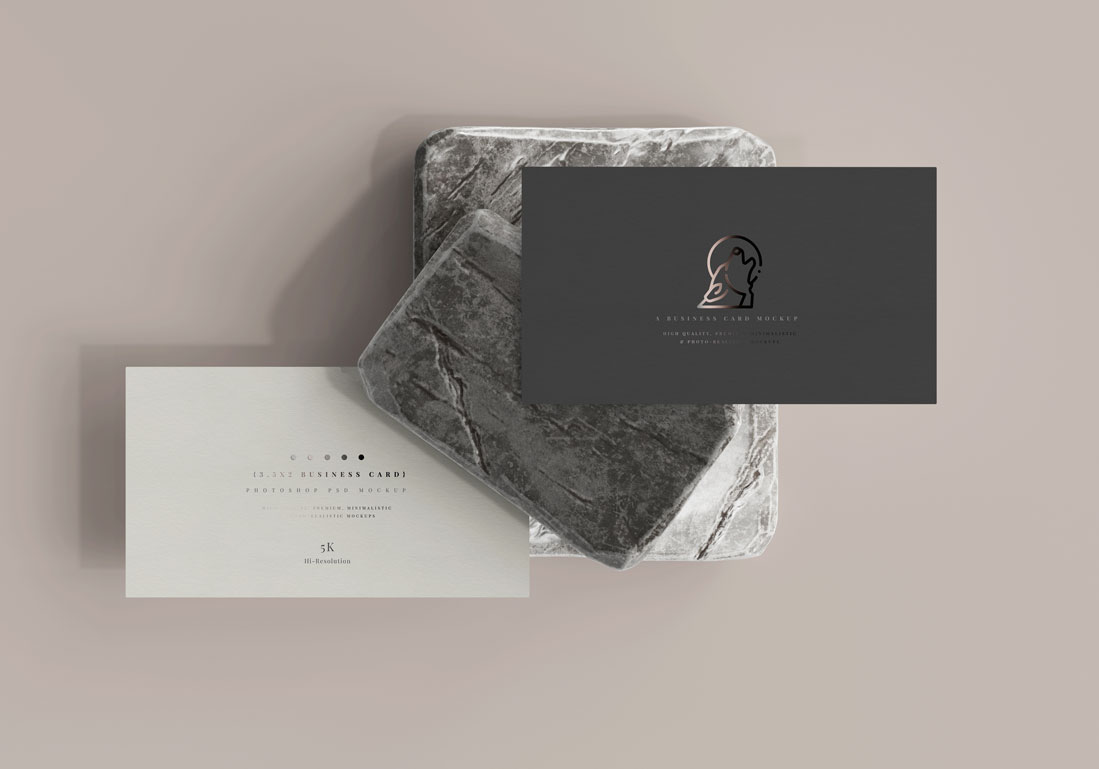 9款商务个人名片设计贴图样机模板 3.5x2 Business Card Mockup_img_2