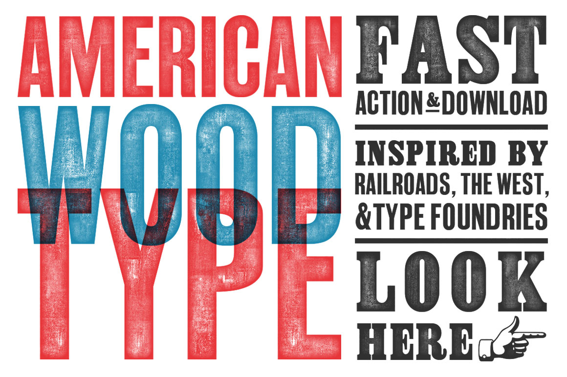 复古19世纪美国木刻字体效果PS设计素材套装 Retro Supply - American Wood Type_img_2