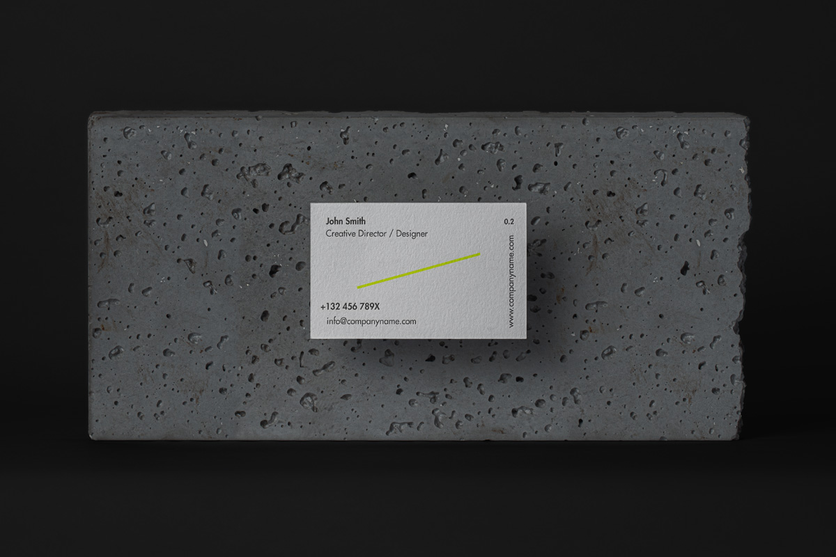 时尚商务个人名片设计样机PSD模板 Stone Psd Business Card Mockup_img_2