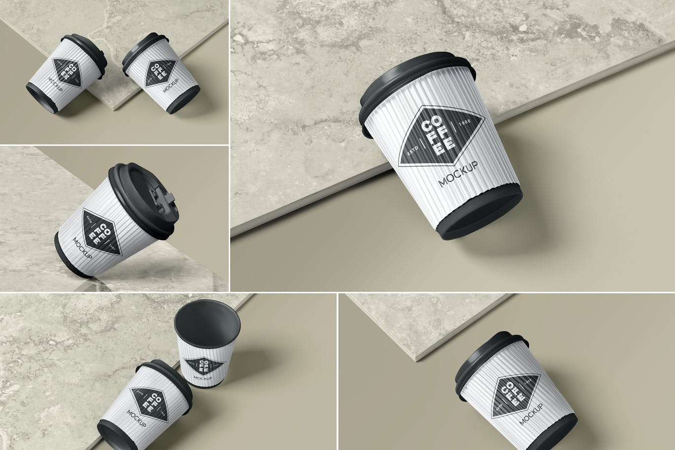 一次性咖啡纸杯设计样机模板 Disposable Coffee Cup Mockups_img_2