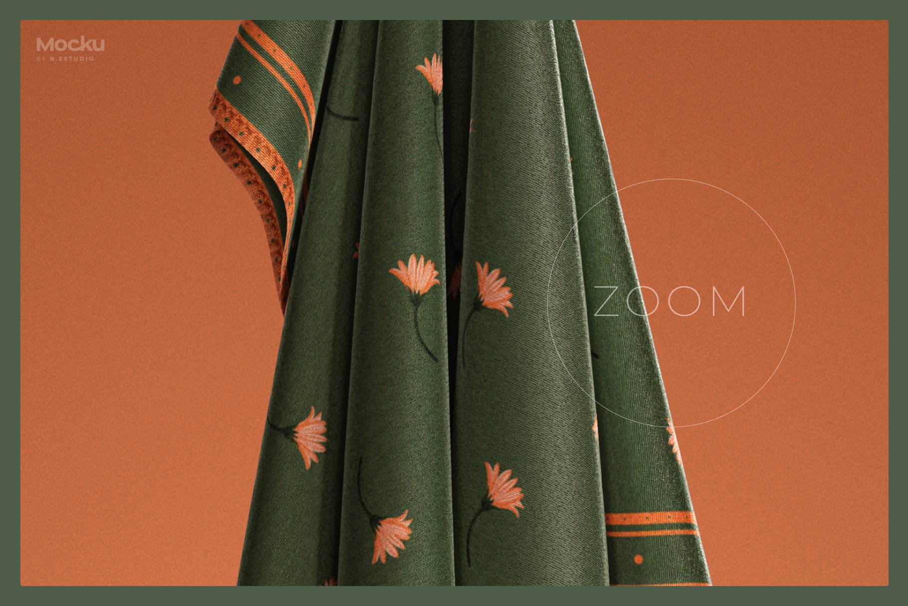 精致真丝丝绸围巾印花图案设计贴图样机素材 Silk Scarf Mockup - Big - Pack 01_img_2