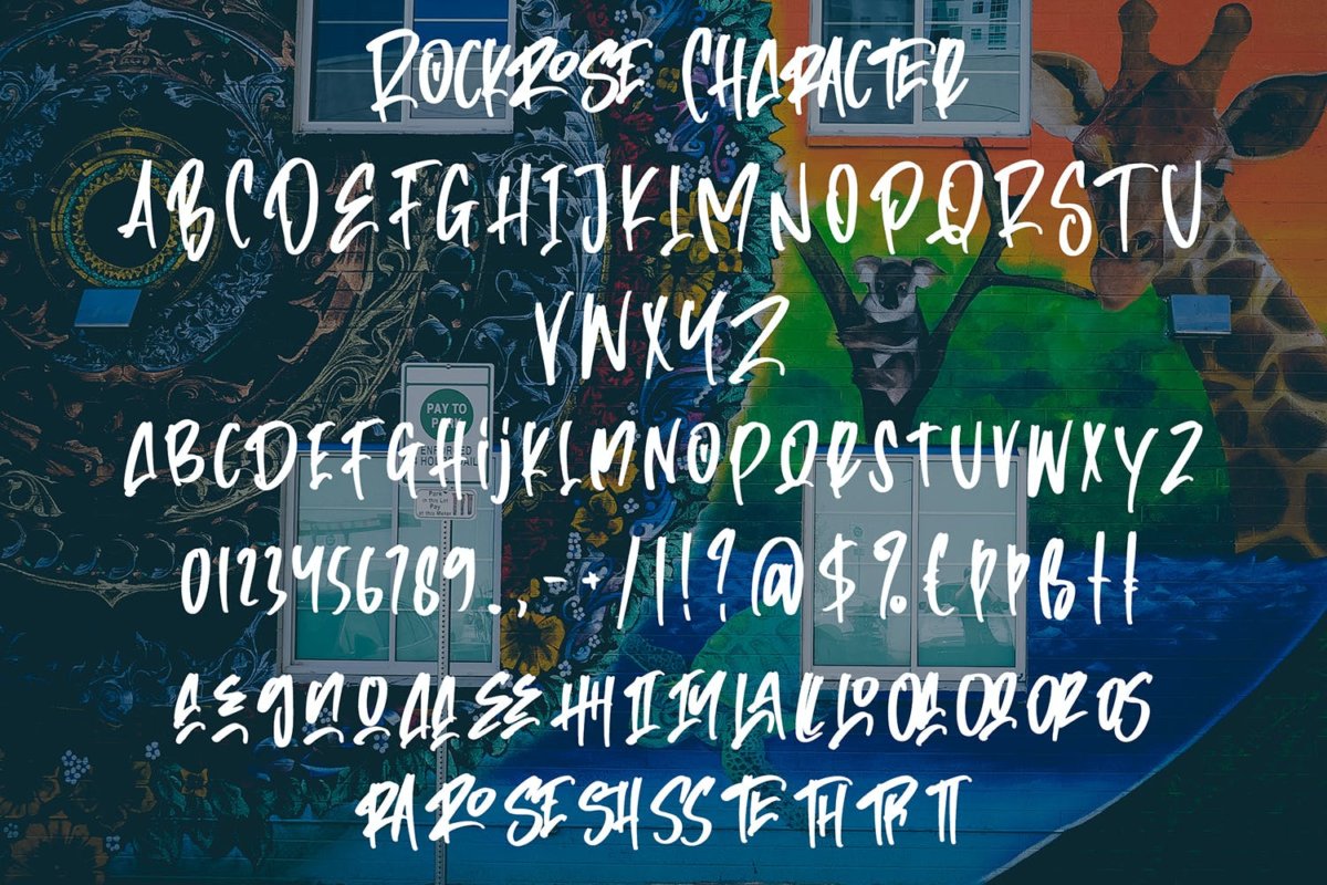 时尚涂鸦风格品牌目录设计手写英文字体素材 Rockrose - Urban Graffiti Font_img_2