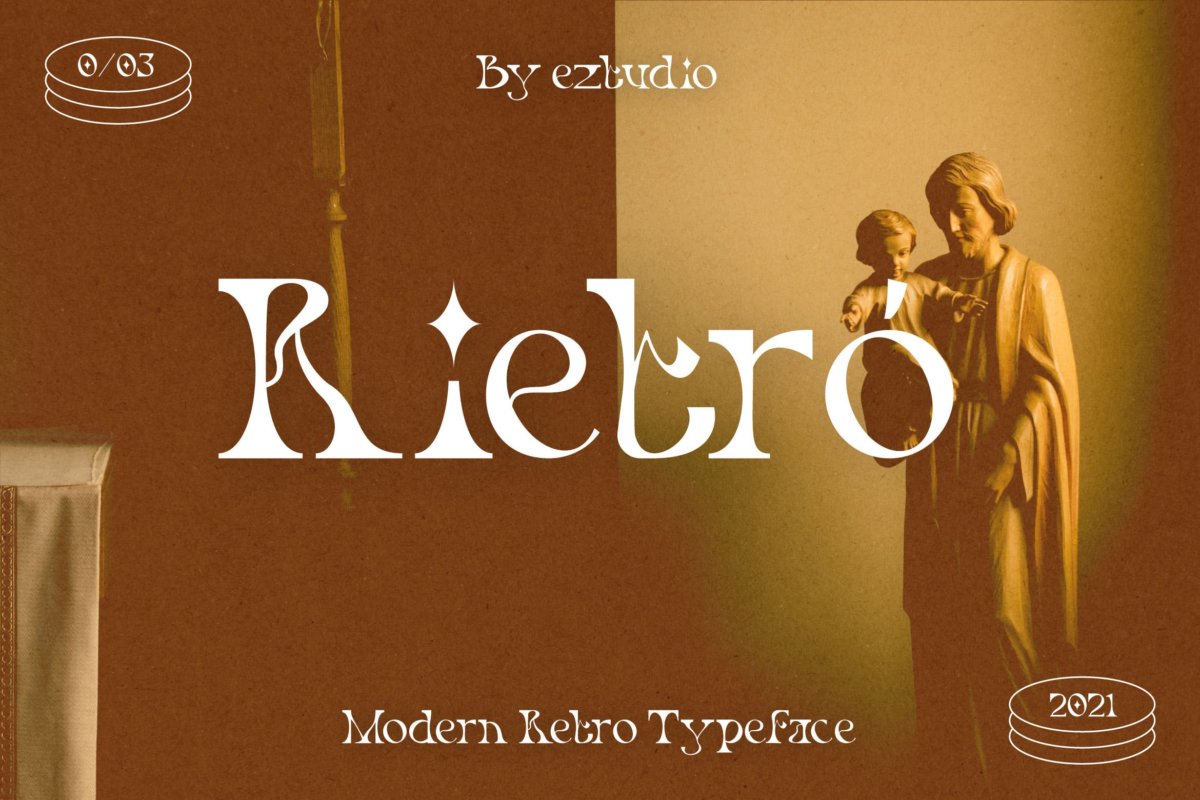 现代复古海报徽章品牌logo设计装饰性英文字体素材 Modern Retro Font - Rietro_img_2