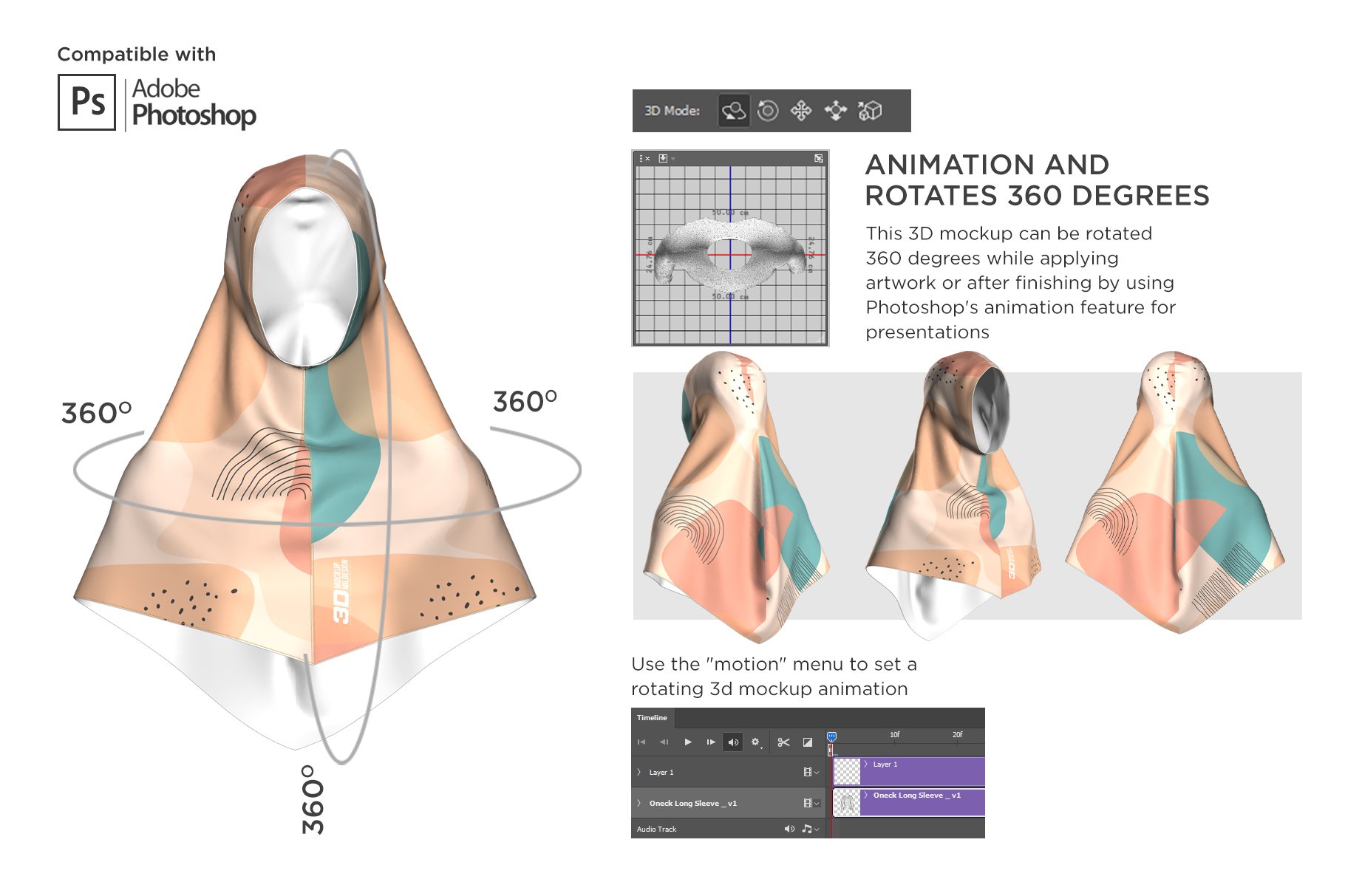 3D穆斯林头巾设计展示样机 3D Muslim Hijab Mockup_img_2