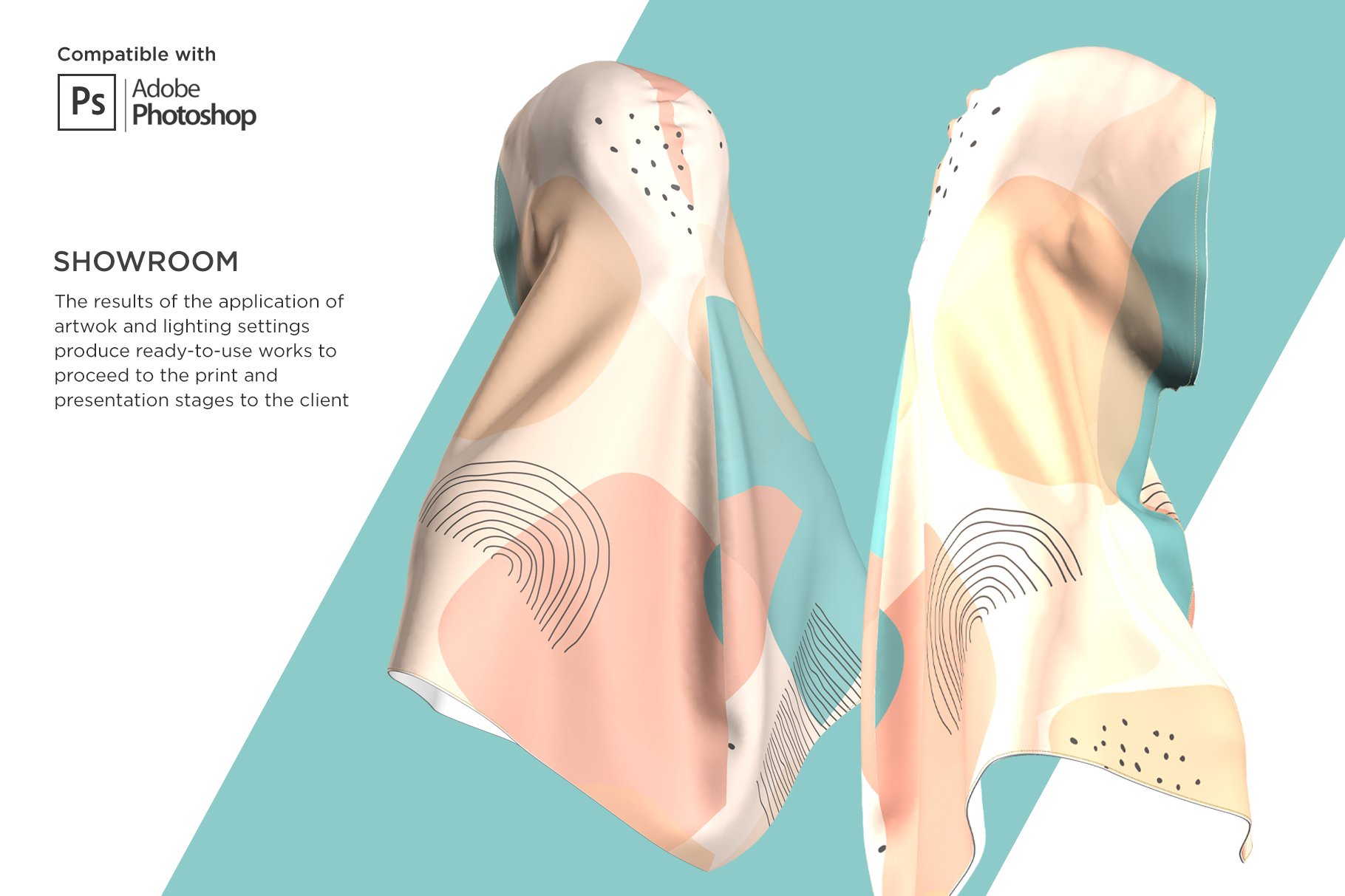 3D穆斯林头巾设计展示样机 3D Muslim Hijab Mockup_img_2