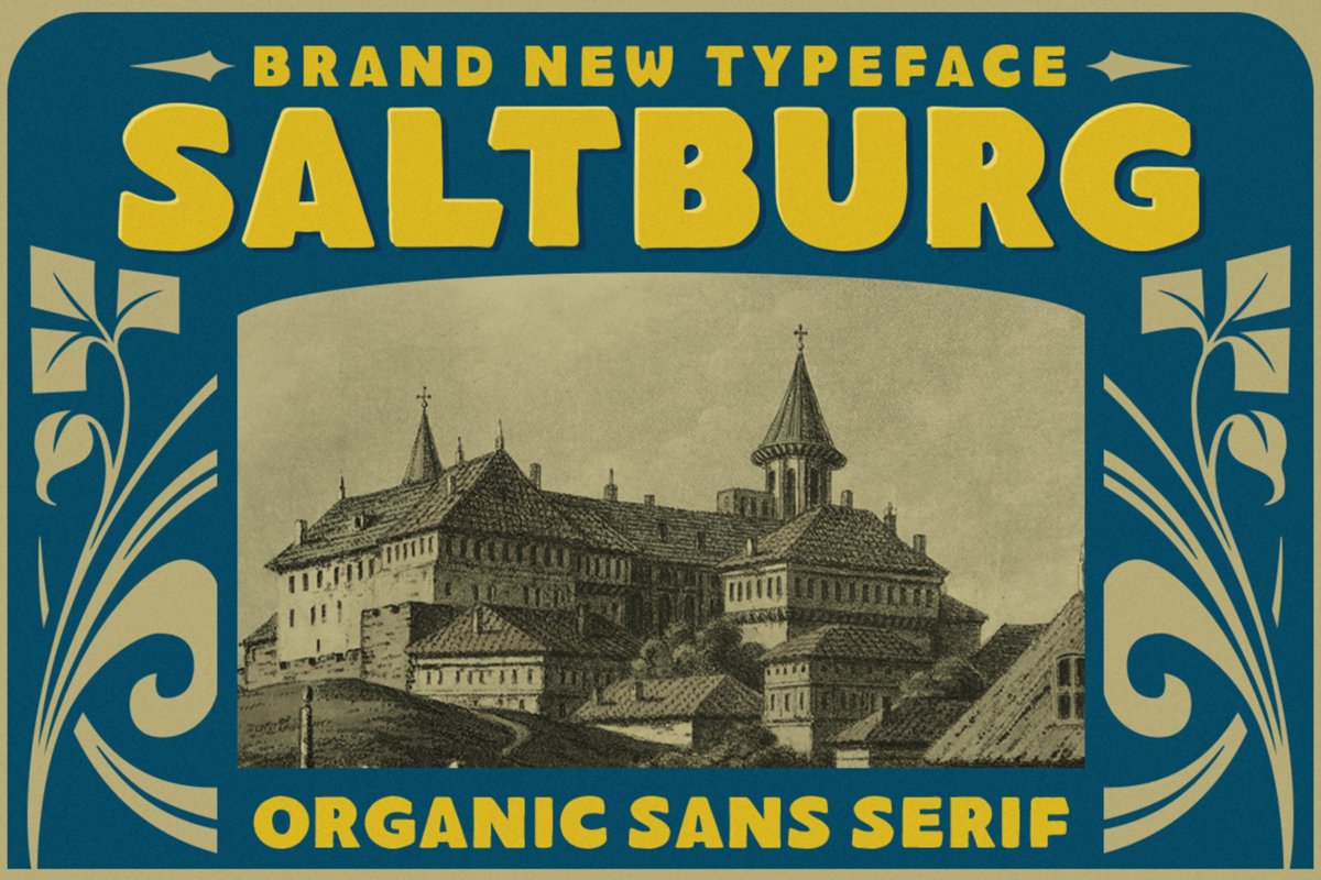 复古海报标题徽标Logo设计无衬线英文字体素材 Saltburg - Organic Sans Serif_img_2