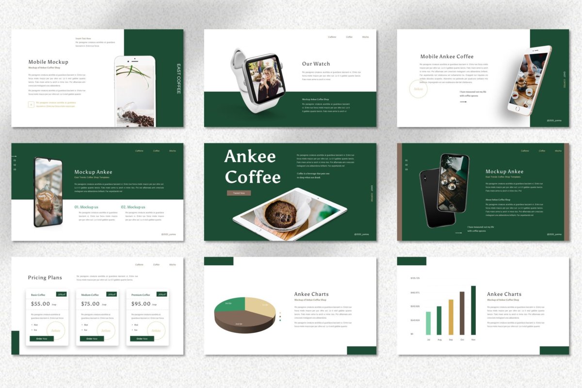 潮流时尚摄影作品集图文排版设计Keynote 模版  Ankee - Coffee Shop Keynote Template_img_2