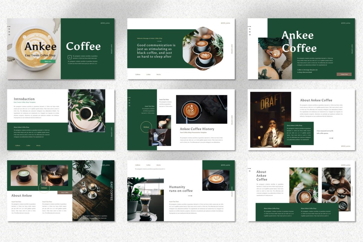 潮流时尚摄影作品集图文排版设计Keynote 模版  Ankee - Coffee Shop Keynote Template_img_2