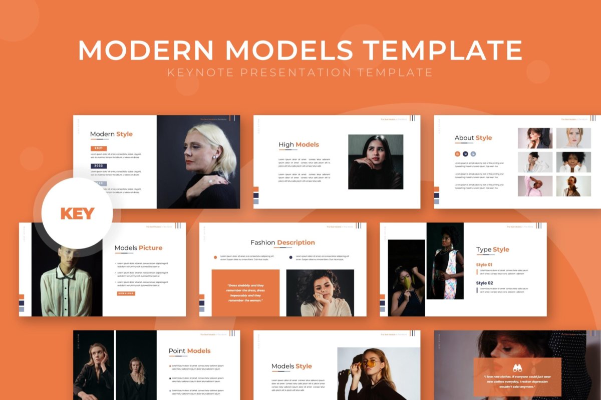 时尚简约商务提案简报演示文稿设计Keynote模板 Modern Models - Keynote Template_img_2