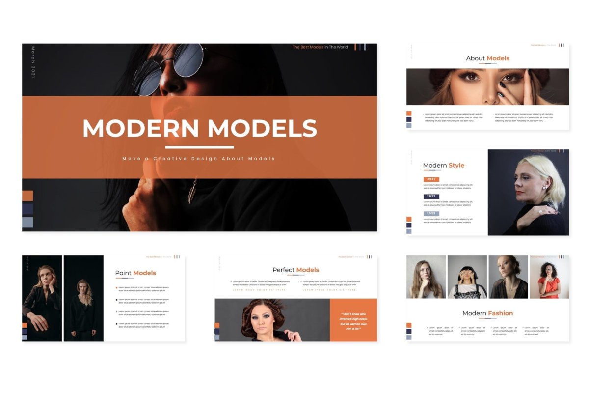 时尚简约商务提案简报演示文稿设计Keynote模板 Modern Models - Keynote Template_img_2