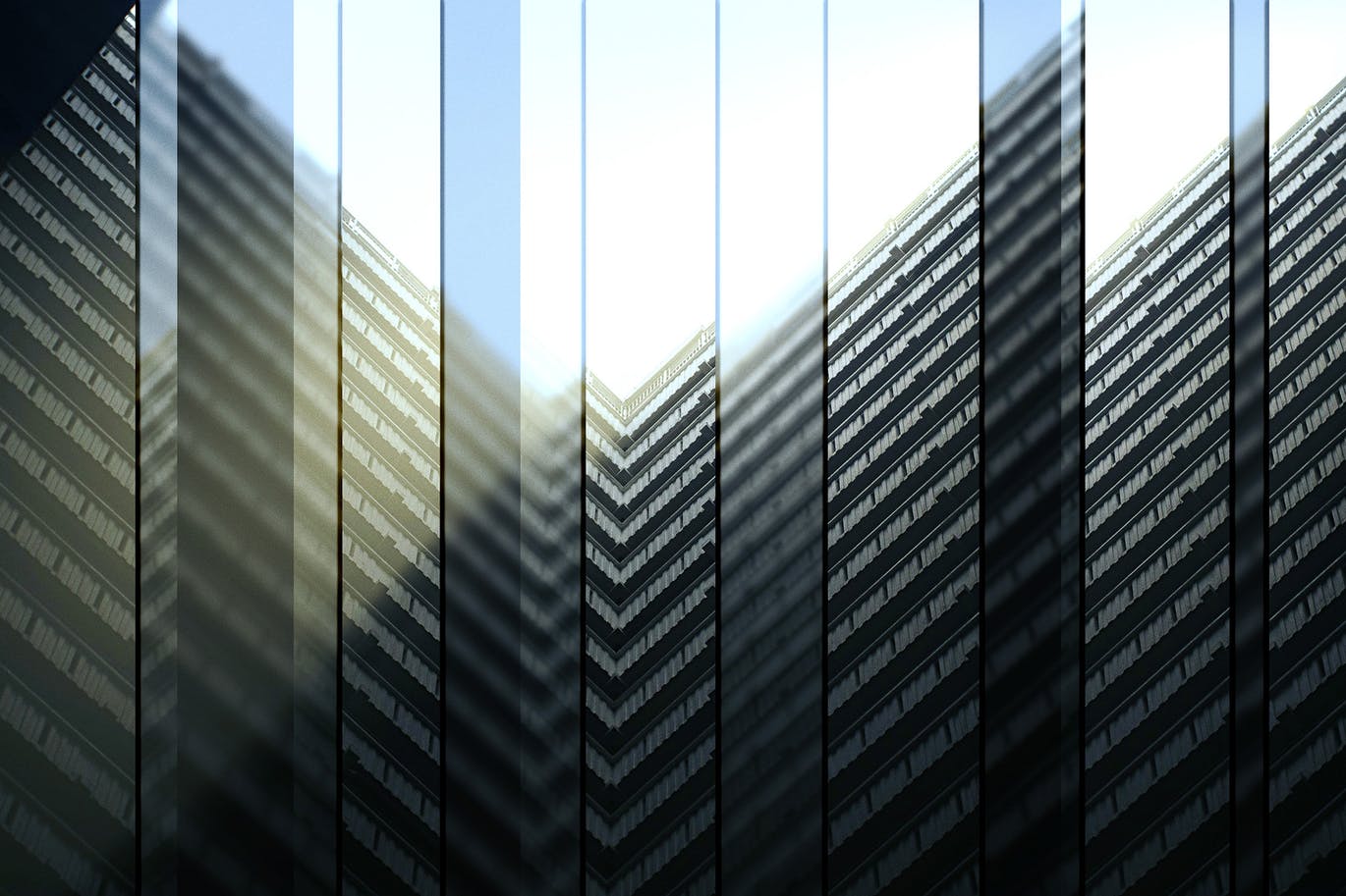 潮流玻璃分镜失真照片处理特效PS样式模板 Strip Fractal Mirror Photo Effect_img_2