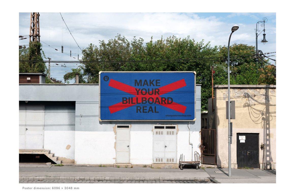 20款街头商场车站灯箱广告牌设计PS贴图样机模板 Billboard Mockup VOL.3_img_2