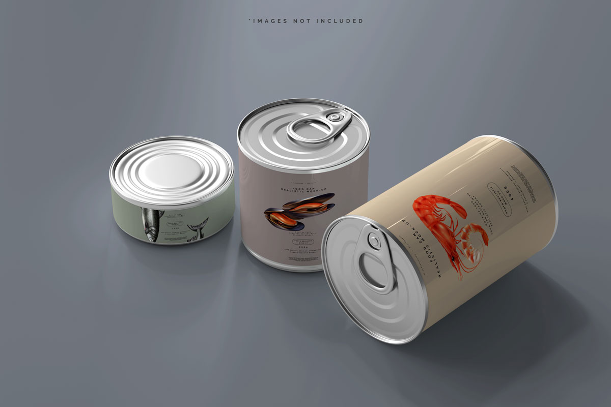 8个逼真食品罐头锡罐设计贴图样机模板 Food Can Mockup_img_2