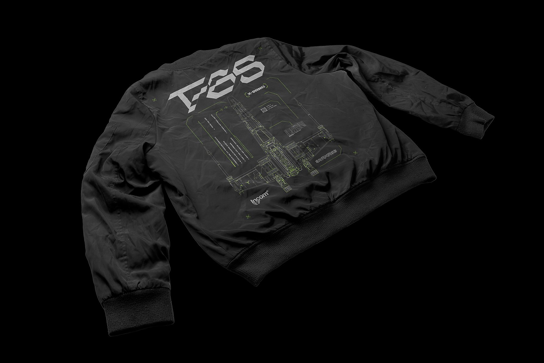 潮流复古圆领拉链夹克印花图案设计PS贴图样机模板 Vintage Bomber Jacket Mockup_img_2