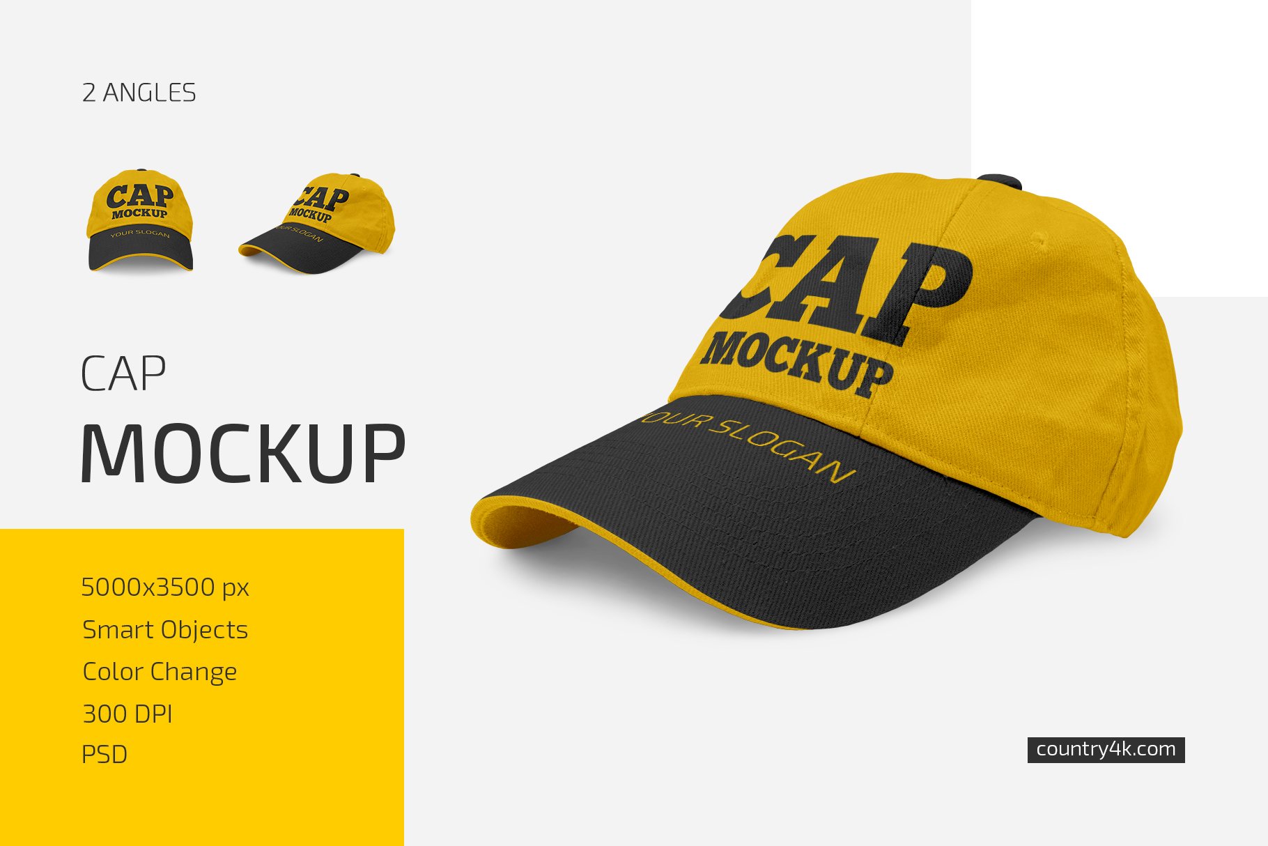 逼真棒球帽设计贴图样机合集 Cap Mockup Set_img_2