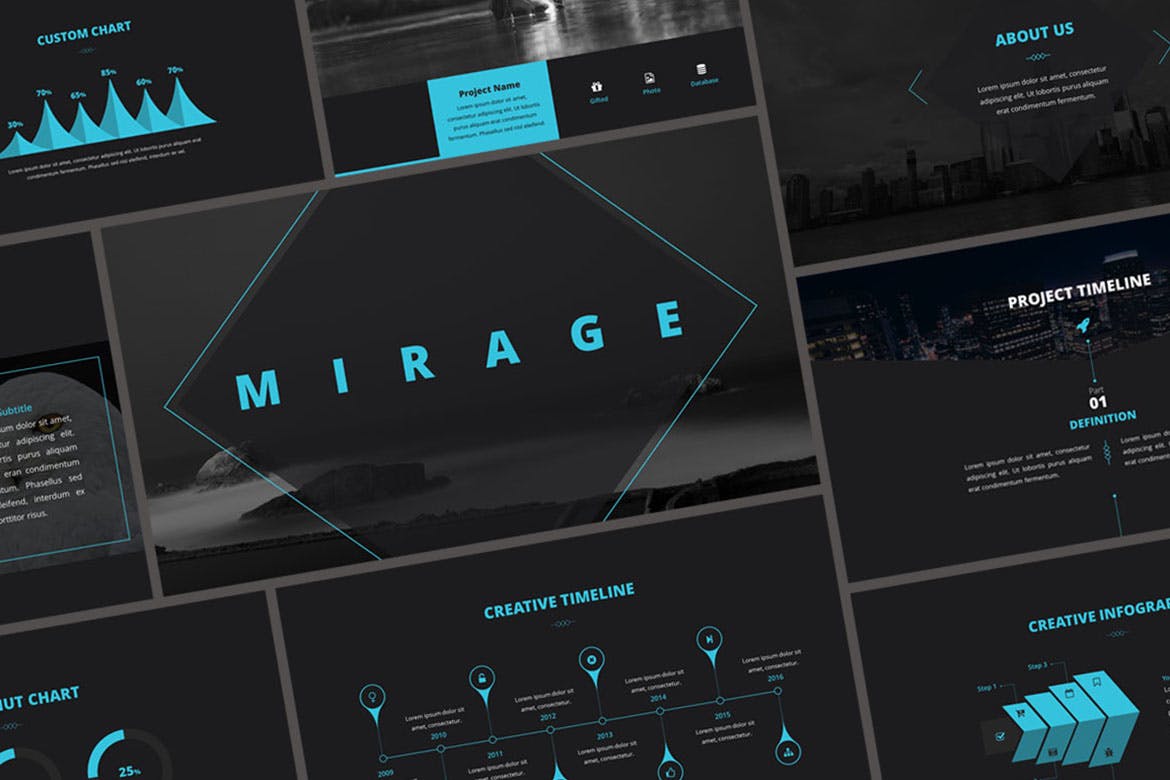 时尚优雅摄影作品集演示文稿设计Powerpoint+Keynote模板 Mirage Presentation Template_img_2